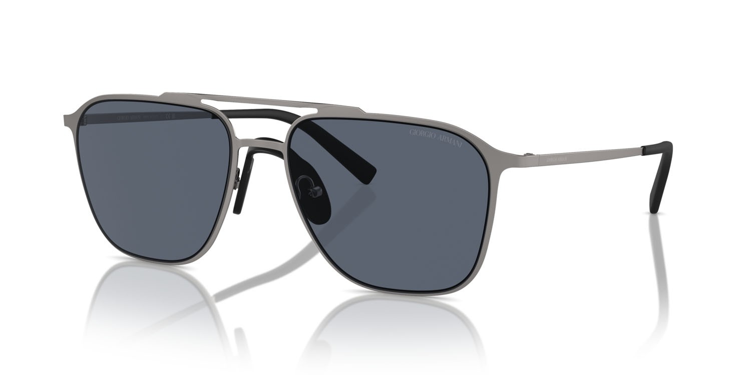 Sonnenbrillen Giorgio Armani AR 6110 (300387) farbe gunmetal opaco form quadratisch gläser grigio scuro