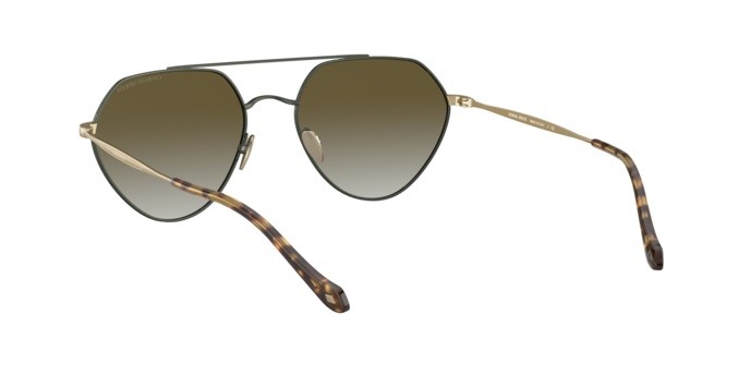 Sonnenbrillen Giorgio Armani AR 6111 (33148E) farbe matte dark green form quadratisch gläser green gradient