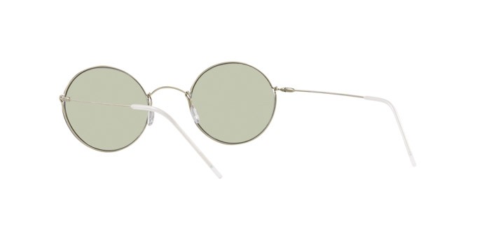 Occhiali da sole Giorgio Armani AR 6115T (3002/2) colore oro pallido forma ovale lenti verde chiaro
