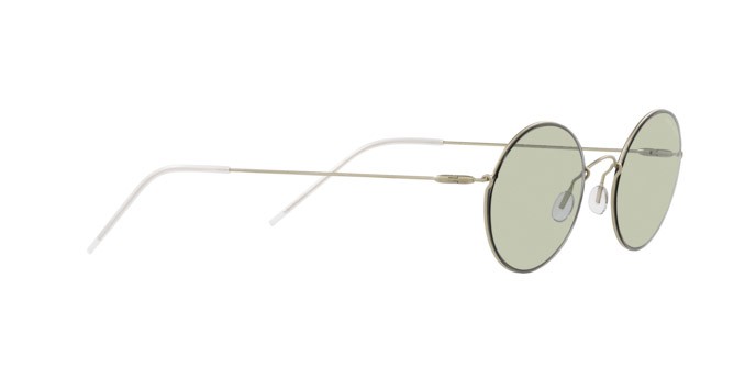 Occhiali da sole Giorgio Armani AR 6115T (3002/2) colore oro pallido forma ovale lenti verde chiaro