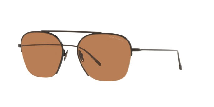 Sonnenbrillen Giorgio Armani AR 6124 (300173) farbe matte black form quadratisch gläser brown