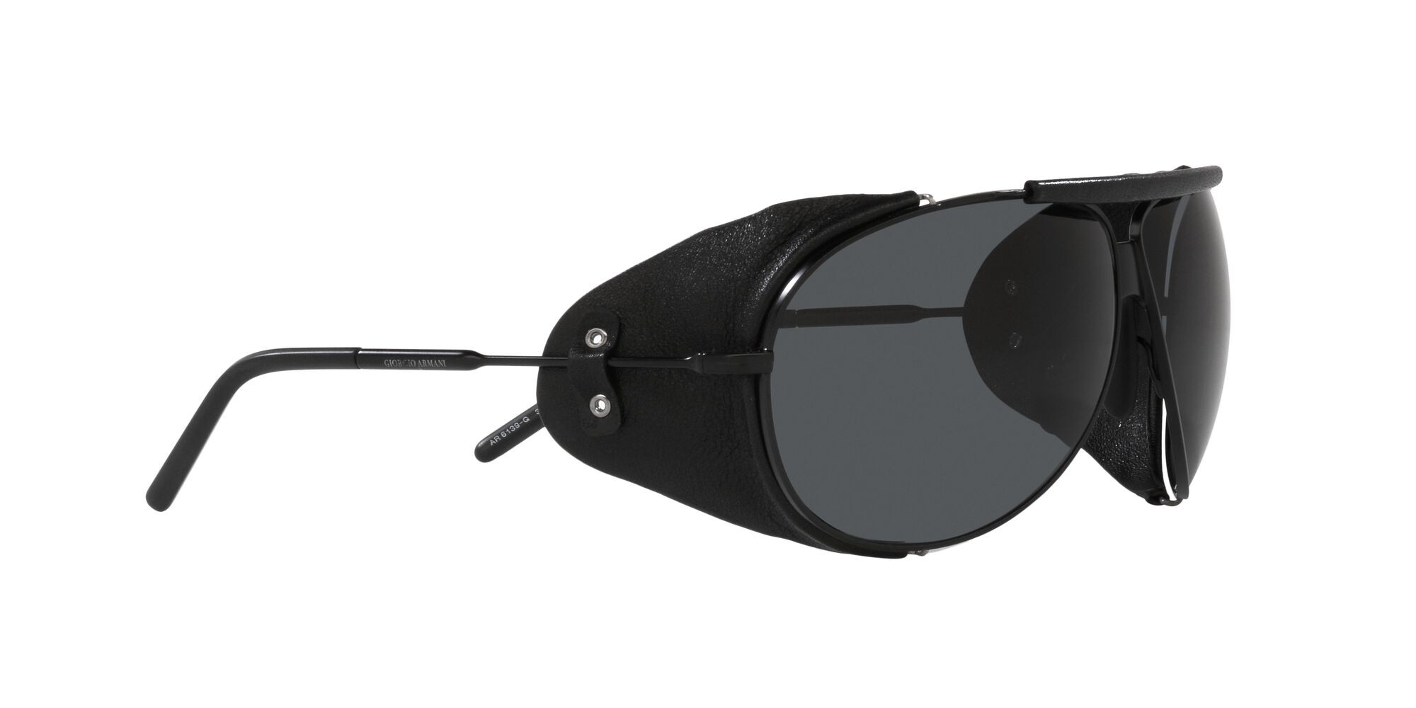 Sonnenbrillen Giorgio Armani AR 6139Q (300187) farbe nero opaco form aviator gläser grigio scuro