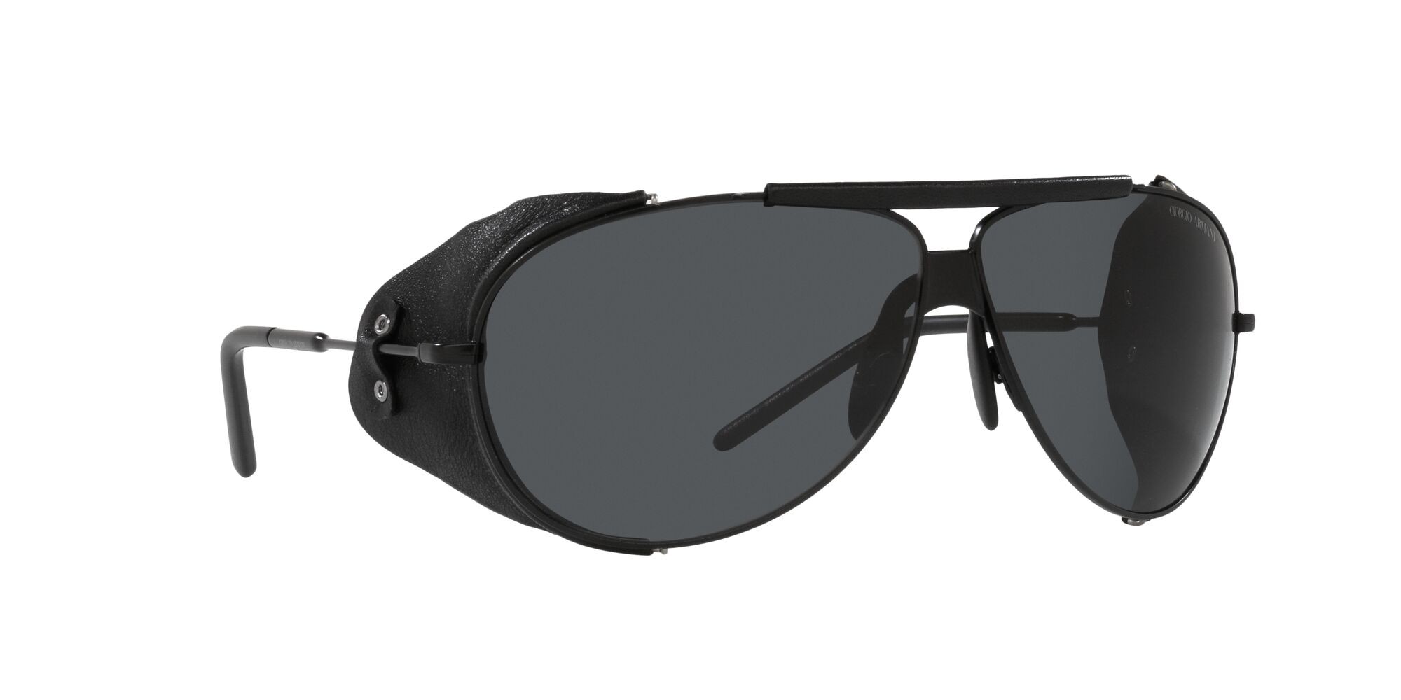 Sonnenbrillen Giorgio Armani AR 6139Q (300187) farbe nero opaco form aviator gläser grigio scuro