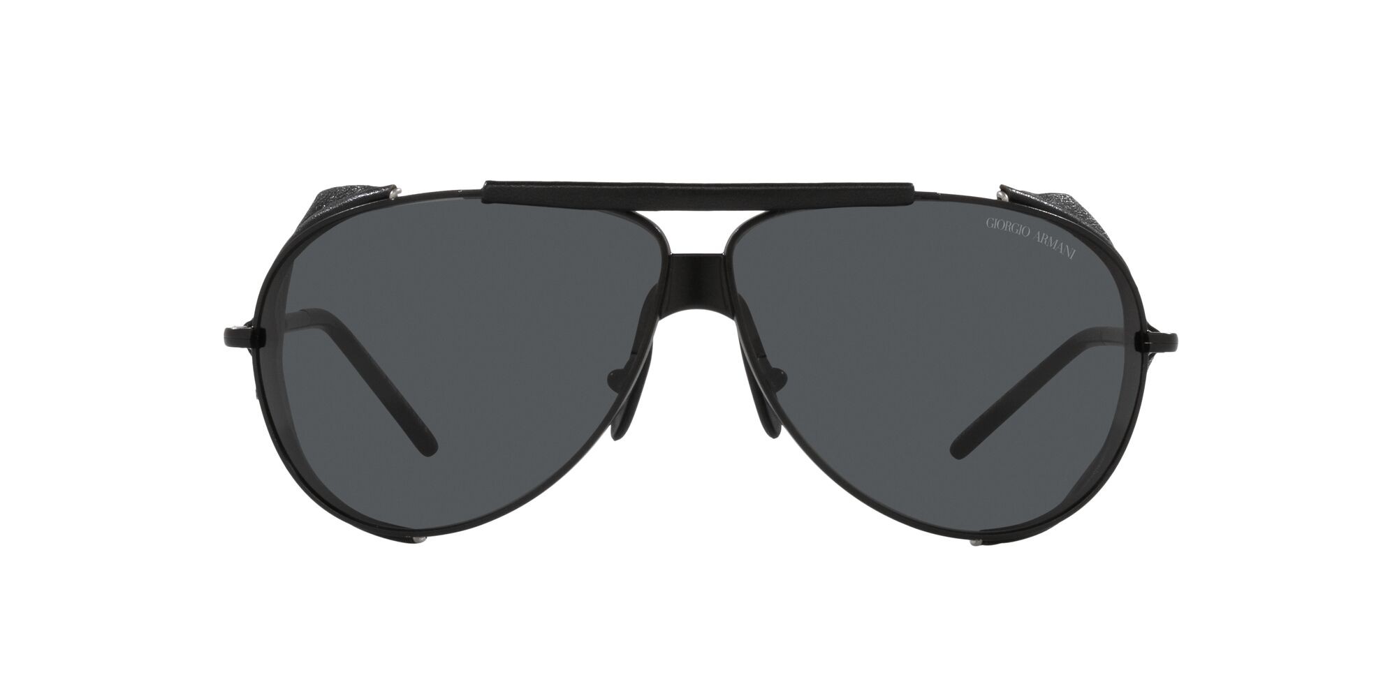Sonnenbrillen Giorgio Armani AR 6139Q (300187) farbe nero opaco form aviator gläser grigio scuro