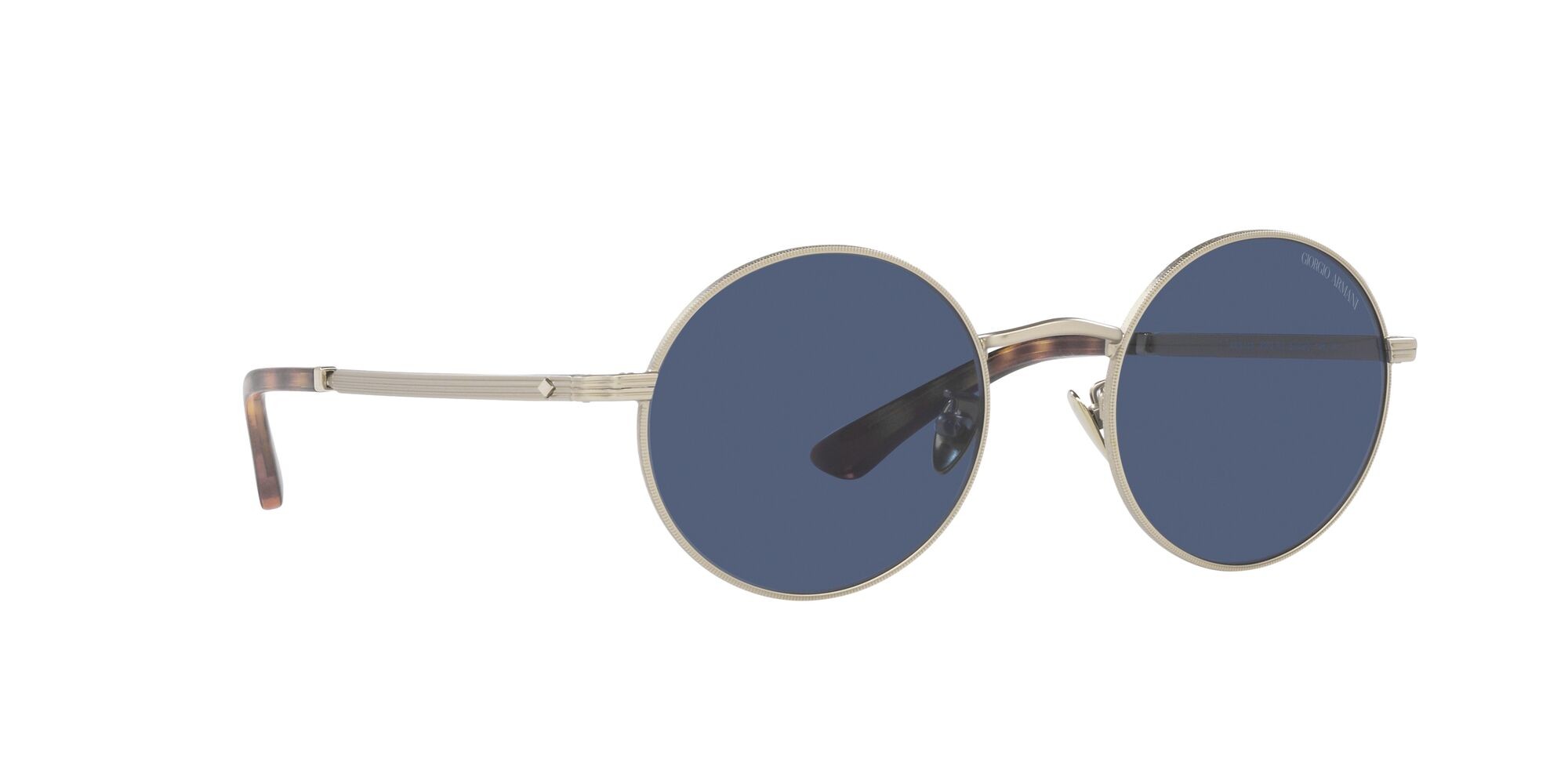 Sonnenbrillen Giorgio Armani AR 6140 (300280) farbe oro pallido opaco form rund gläser blu scuro