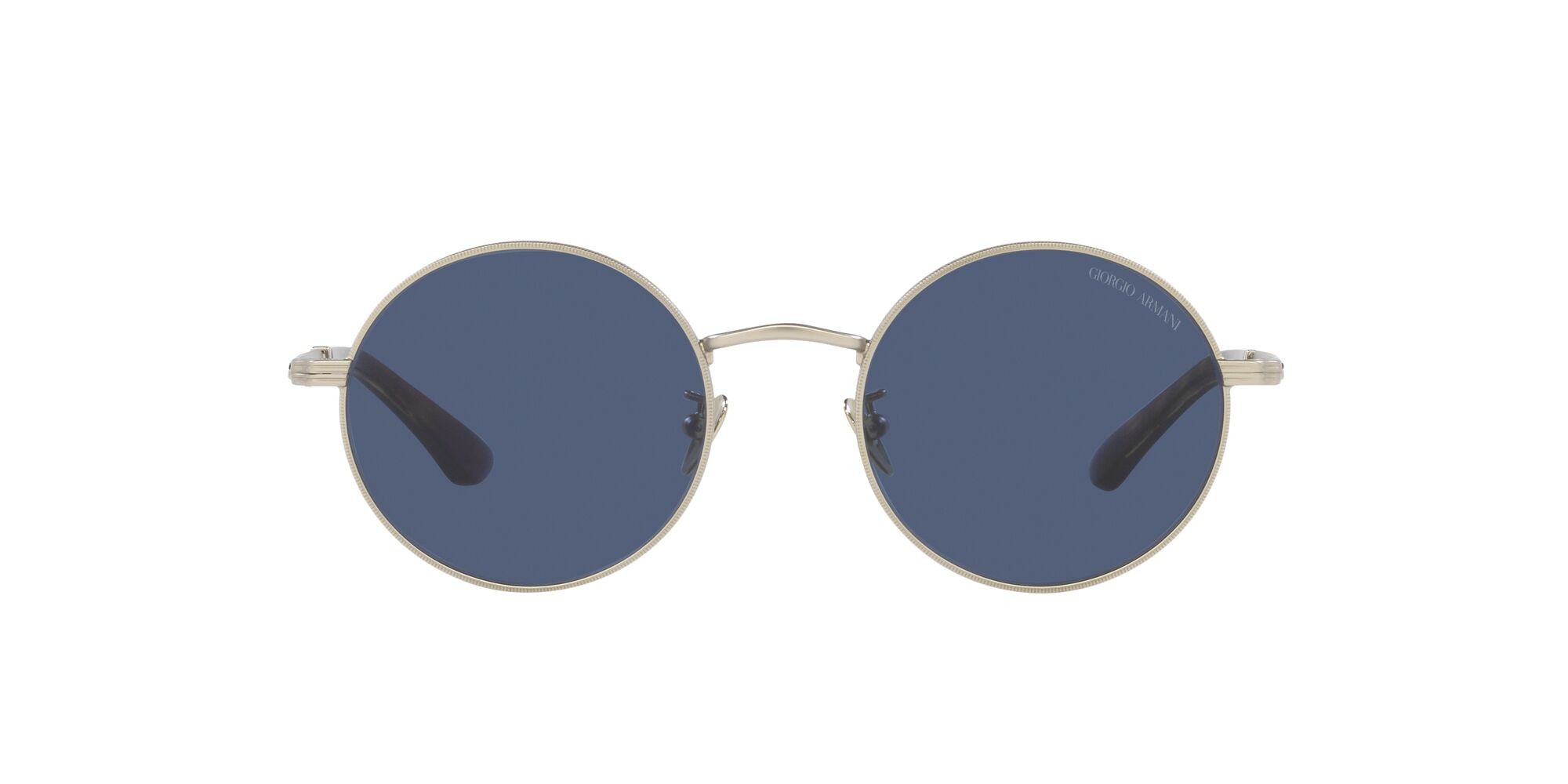 Sonnenbrillen Giorgio Armani AR 6140 (300280) farbe oro pallido opaco form rund gläser blu scuro