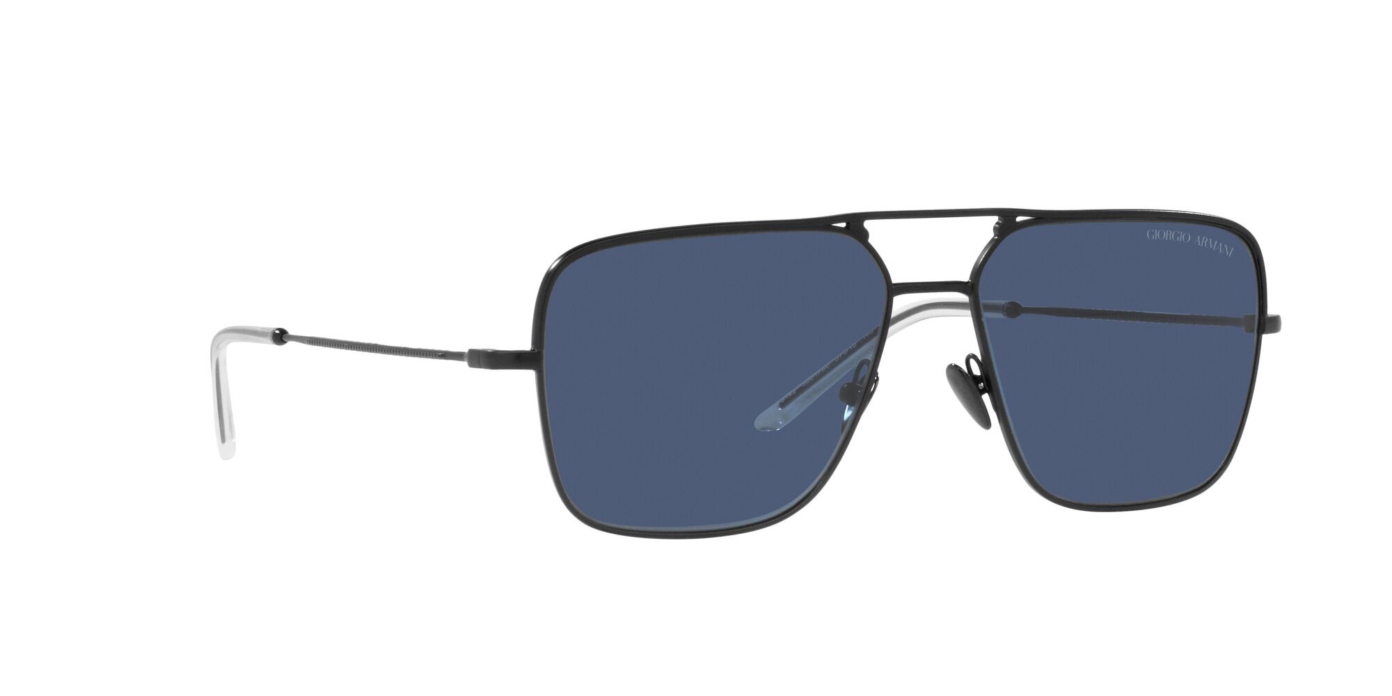 Sonnenbrillen Giorgio Armani AR 6142 (300180) farbe nero opaco form quadratisch gläser blu scuro