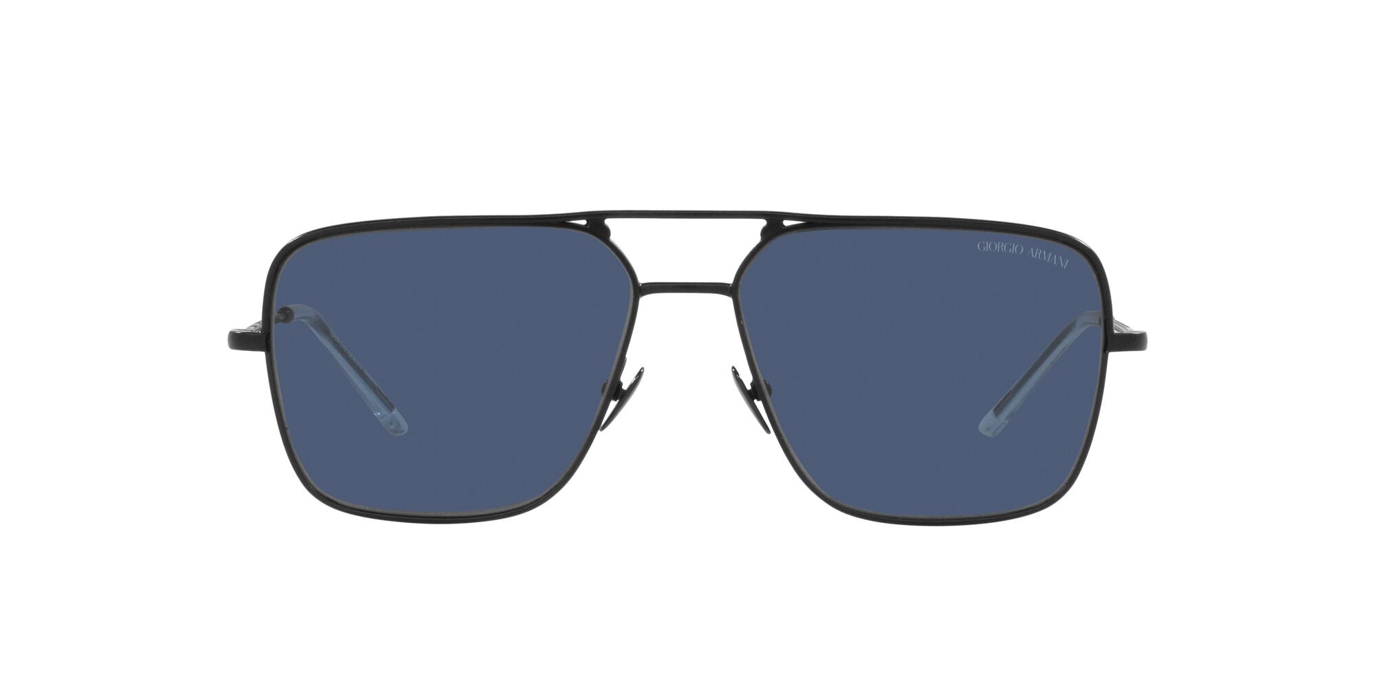 Sonnenbrillen Giorgio Armani AR 6142 (300180) farbe nero opaco form quadratisch gläser blu scuro