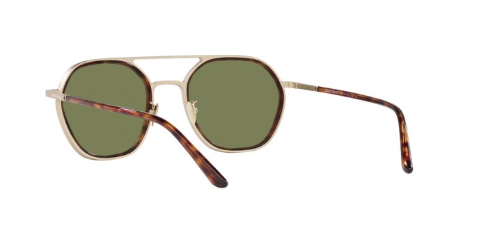 Sonnenbrillen Giorgio Armani AR 6145 (30022A) farbe oro pallido opaco form quadratisch gläser verde
