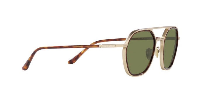 Sonnenbrillen Giorgio Armani AR 6145 (30022A) farbe oro pallido opaco form quadratisch gläser verde