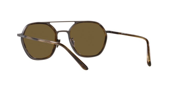 Sonnenbrillen Giorgio Armani AR 6145 (325973) farbe gunmetal spazzolato form quadratisch gläser marrone scuro