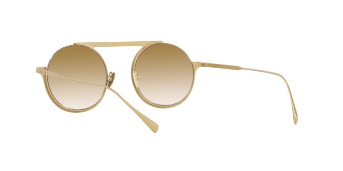 Sonnenbrillen Giorgio Armani AR 6146 (335013) farbe oro pallido opaco form rund gläser trasparente sfumato marrone chiaro