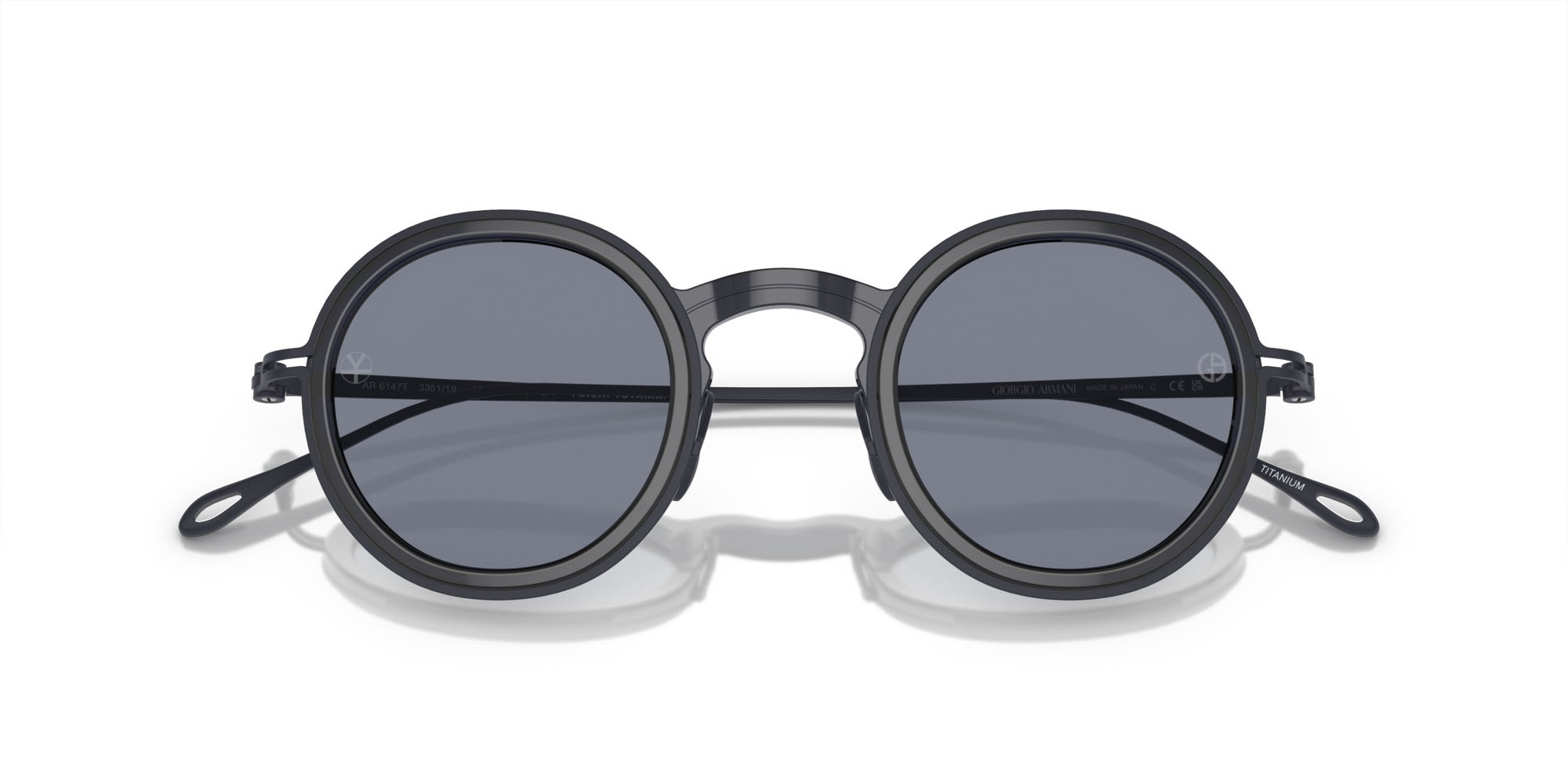 Sunglasses Giorgio Armani AR 6147T (335119) color blu trasparente lucido shape round lenses blu