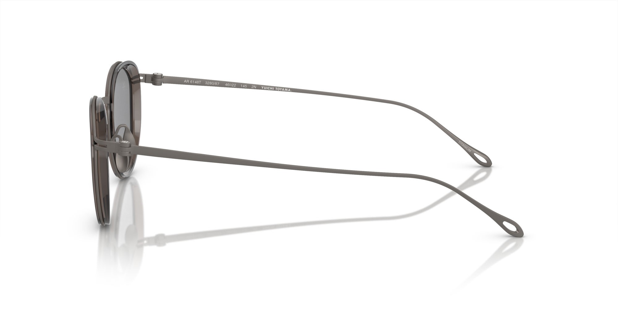 Occhiali da sole Giorgio Armani AR 6148T (328087) colore grigio trasparente forma pantos lenti grigio scuro