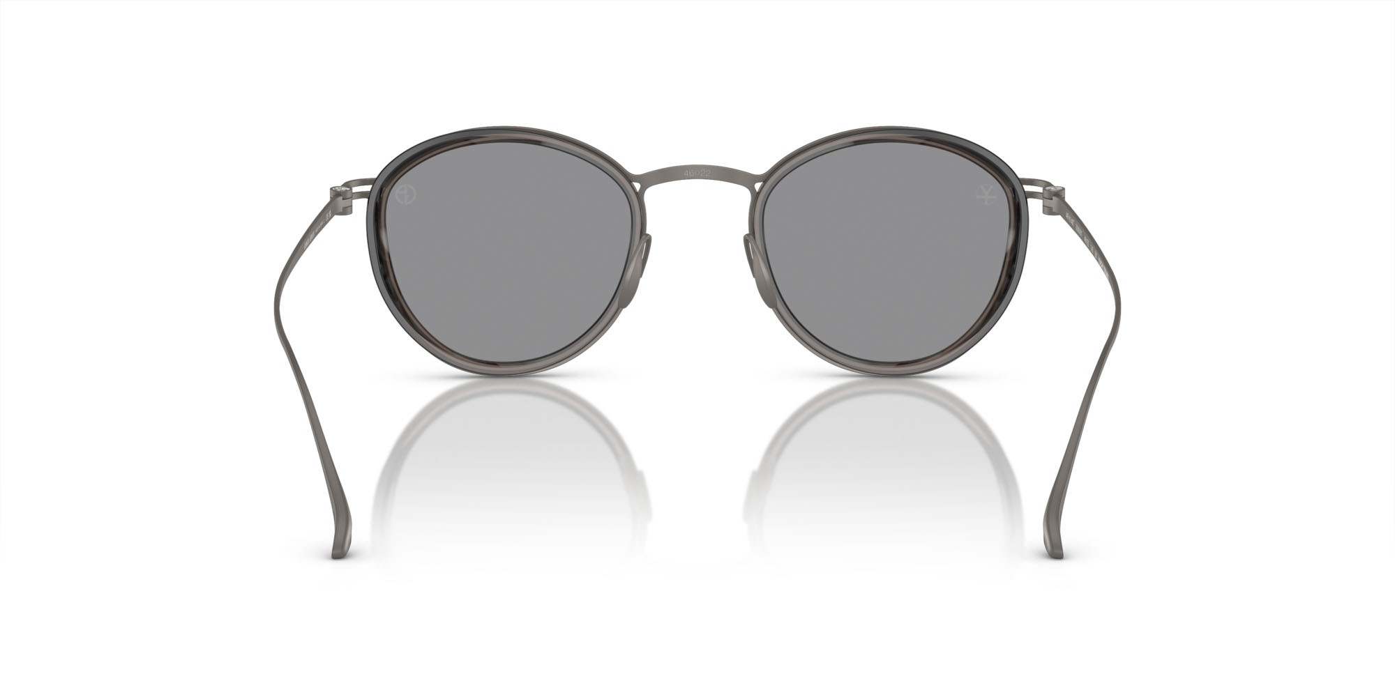 Occhiali da sole Giorgio Armani AR 6148T (328087) colore grigio trasparente forma pantos lenti grigio scuro