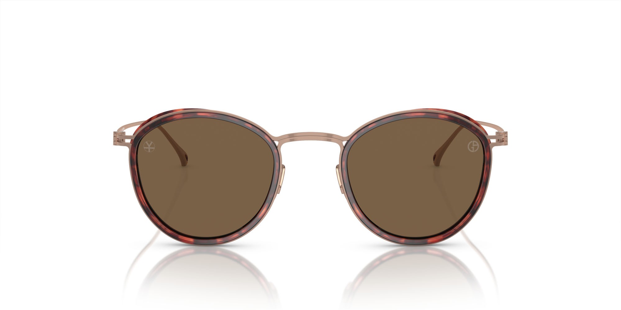 Sunglasses Giorgio Armani AR 6148T (333573) color havana lucido shape pantos lenses marrone scuro