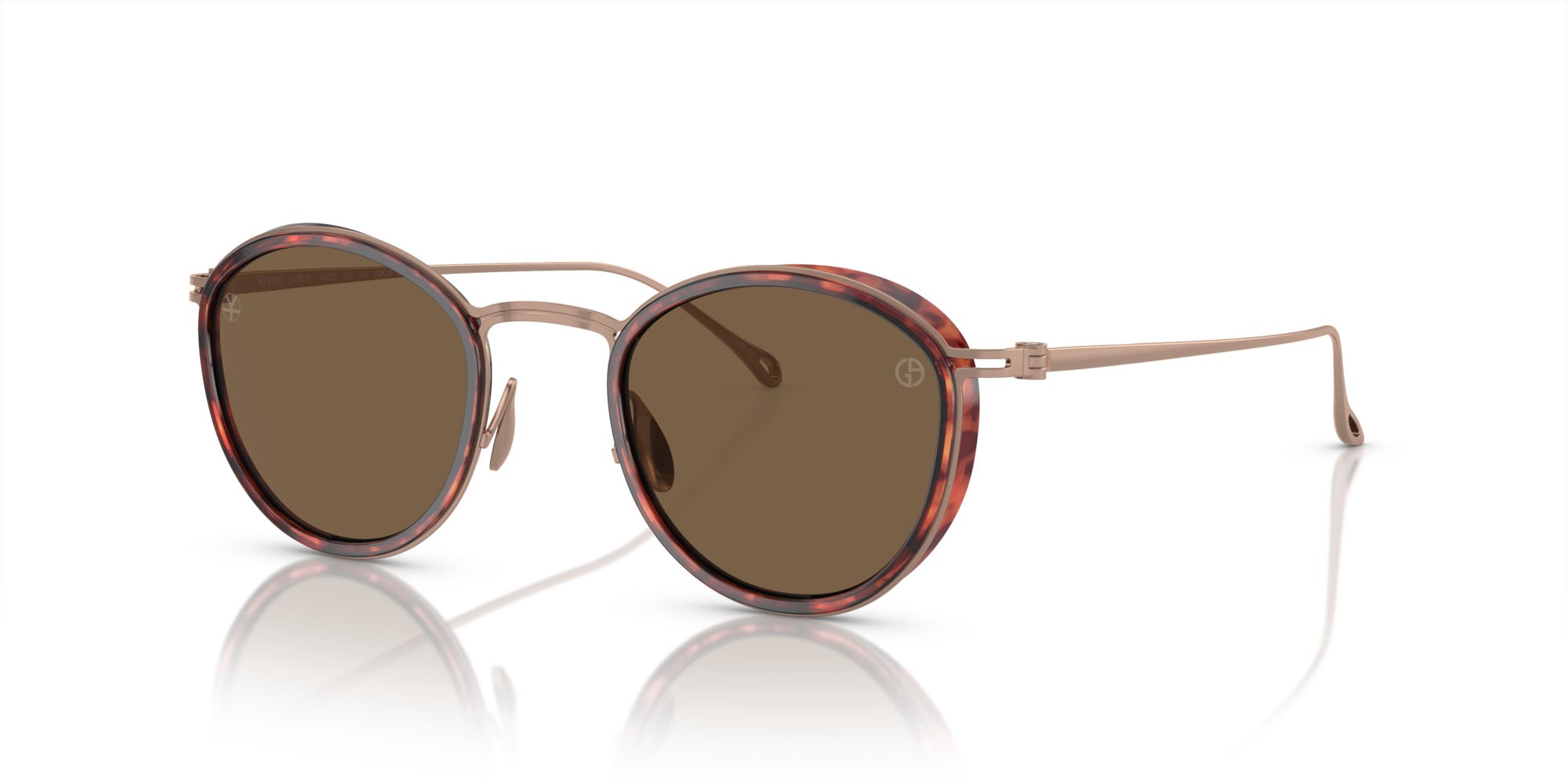 Sunglasses Giorgio Armani AR 6148T (333573) color havana lucido shape pantos lenses marrone scuro