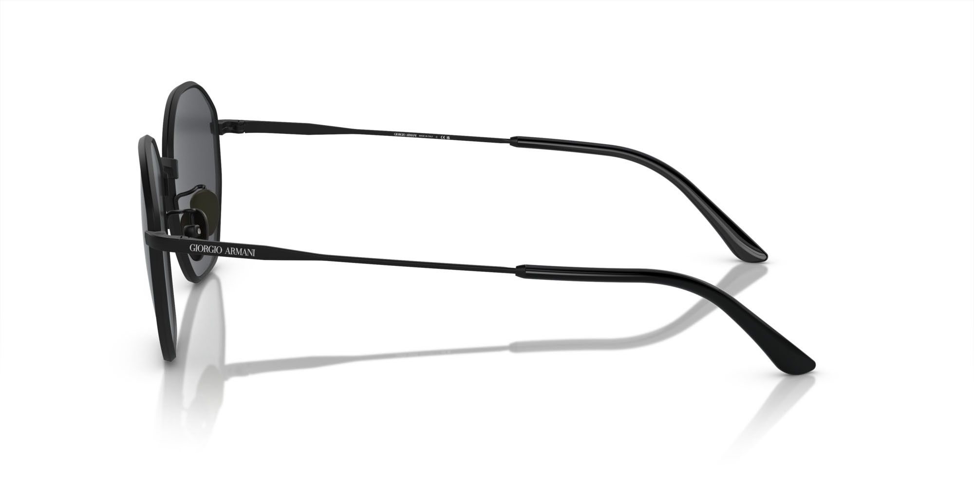 Occhiali da sole Giorgio Armani AR 6150 (300187) colore nero opaco forma quadrato lenti grigio scuro