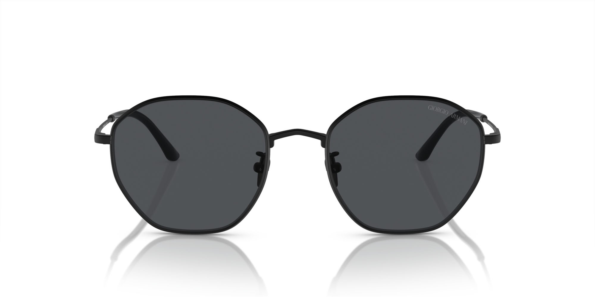 Occhiali da sole Giorgio Armani AR 6150 (300187) colore nero opaco forma quadrato lenti grigio scuro