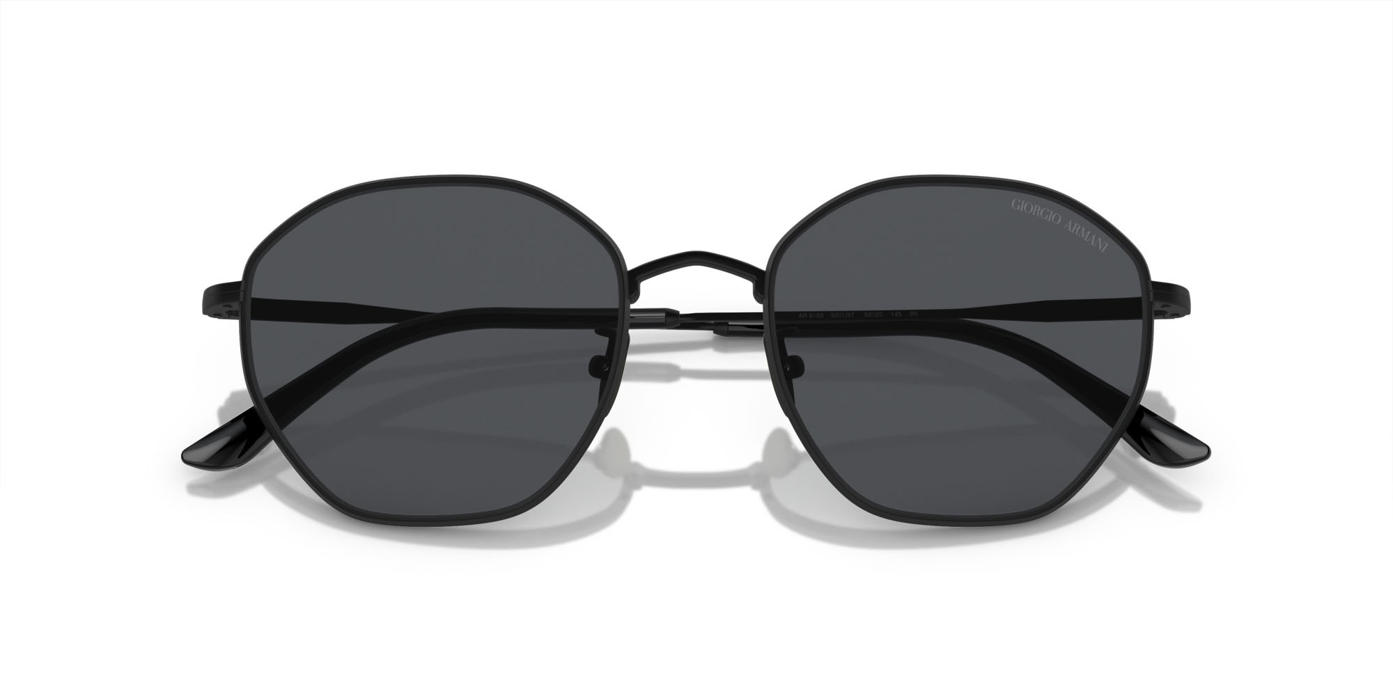 Occhiali da sole Giorgio Armani AR 6150 (300187) colore nero opaco forma quadrato lenti grigio scuro
