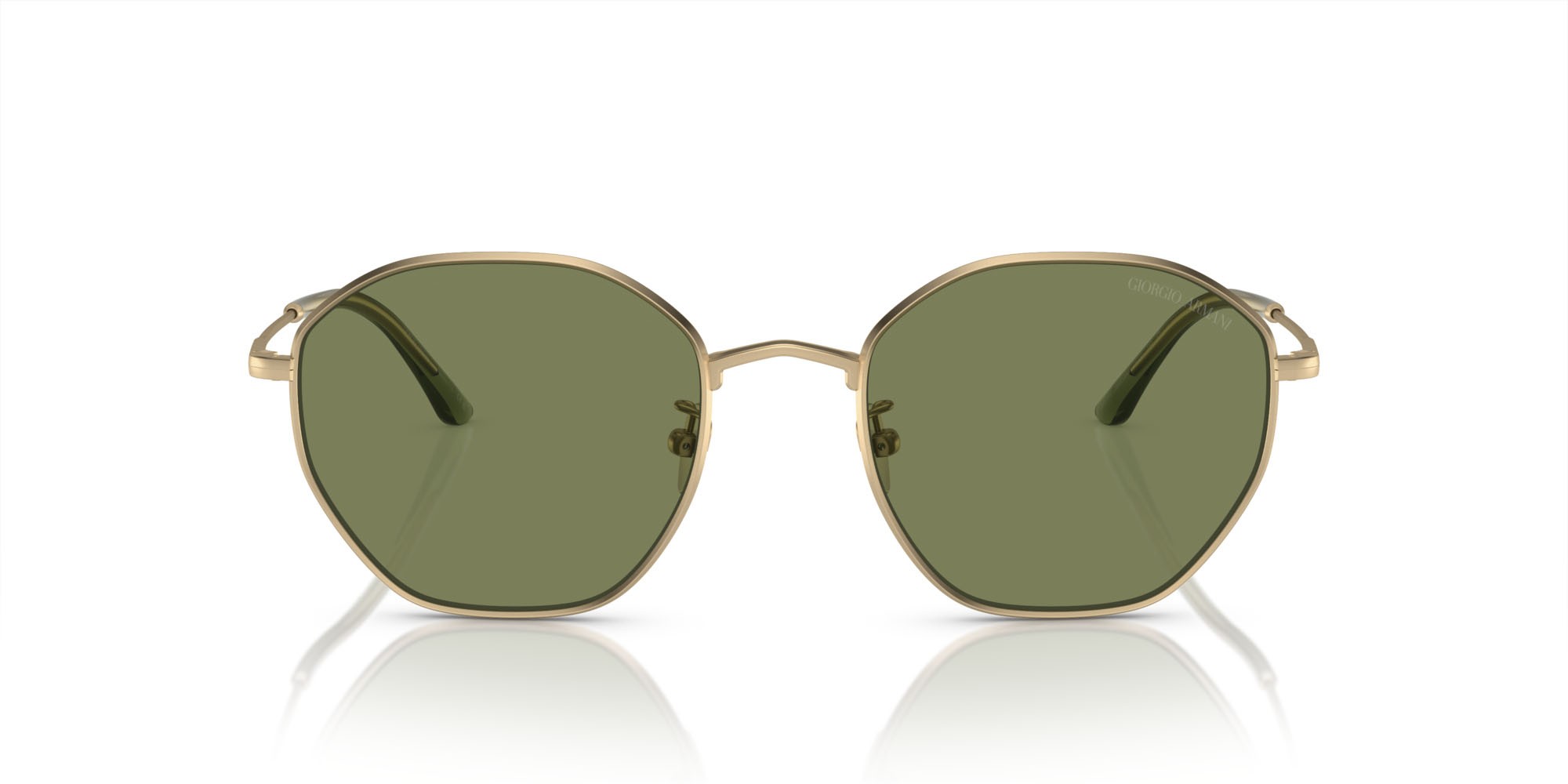 Occhiali da sole Giorgio Armani AR 6150 (30022A) colore oro pallido opaco forma quadrato lenti verde