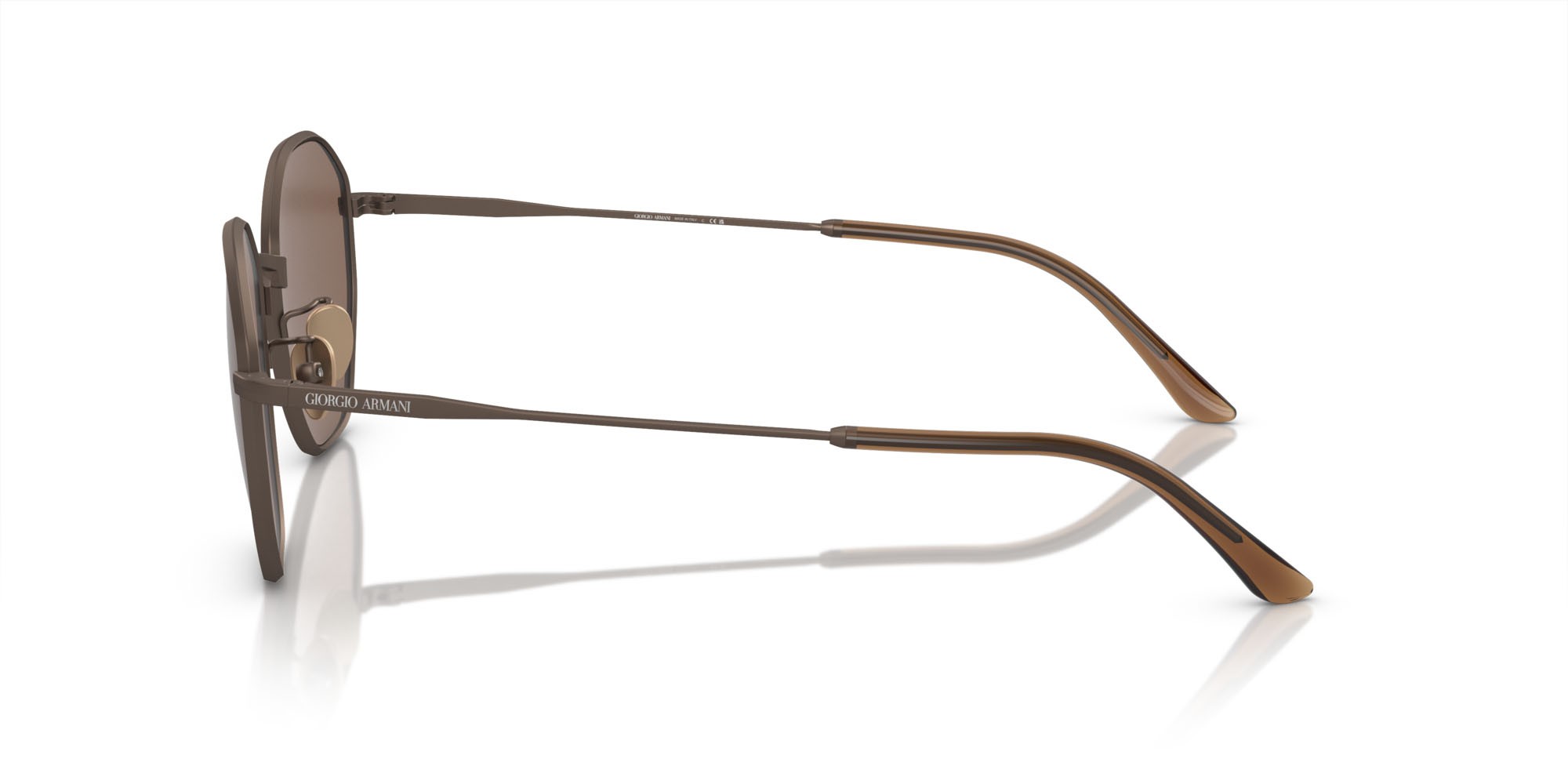 Occhiali da sole Giorgio Armani AR 6150 (300673) colore bronzo opaco forma quadrato lenti marrone scuro