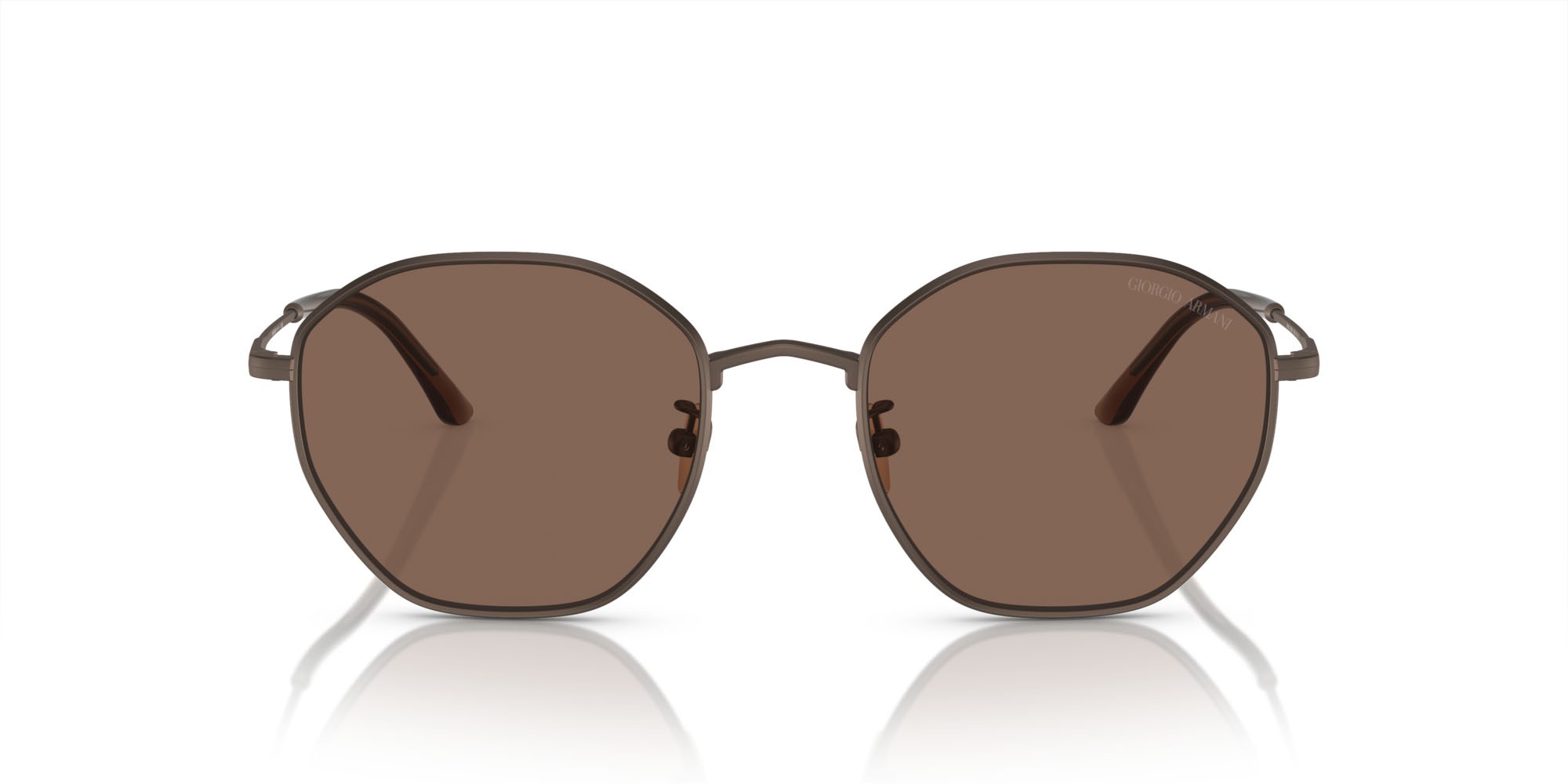 Occhiali da sole Giorgio Armani AR 6150 (300673) colore bronzo opaco forma quadrato lenti marrone scuro