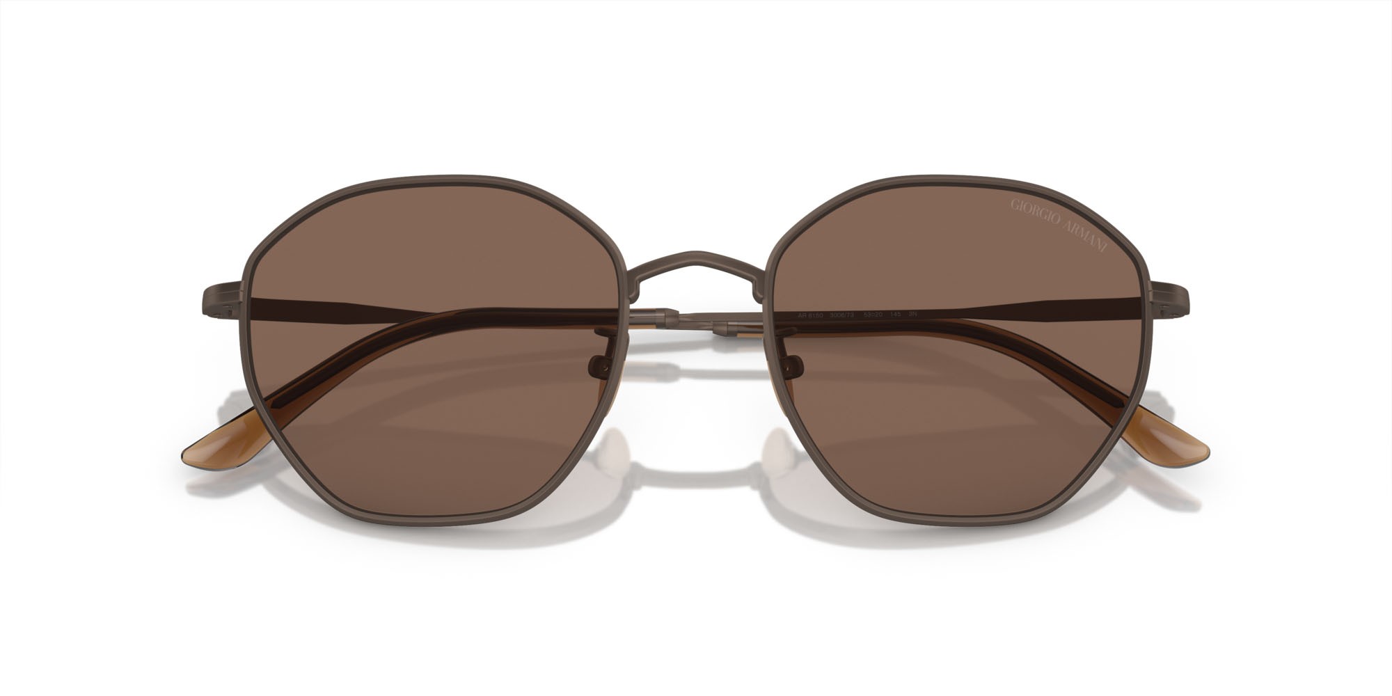 Occhiali da sole Giorgio Armani AR 6150 (300673) colore bronzo opaco forma quadrato lenti marrone scuro