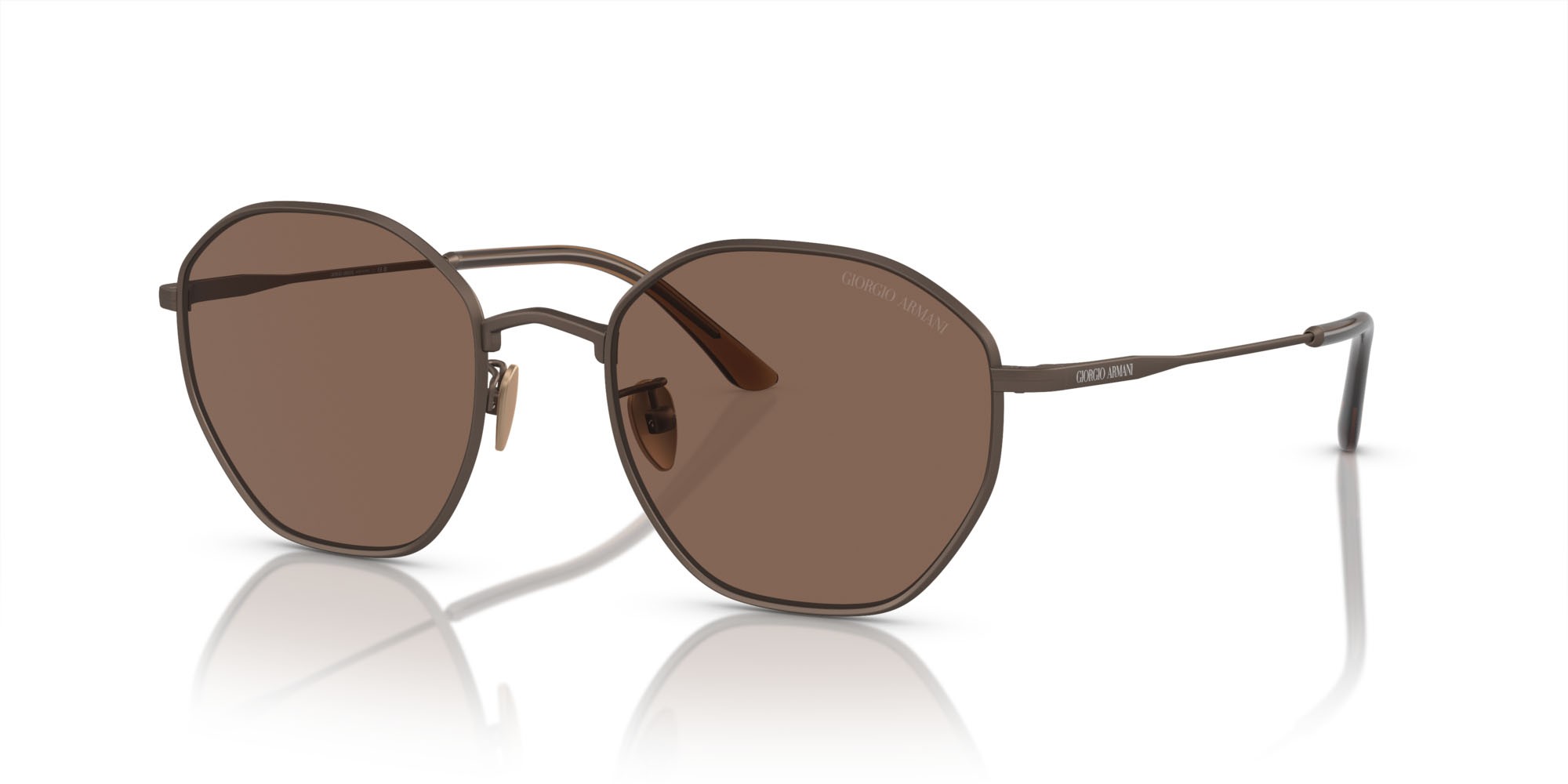 Occhiali da sole Giorgio Armani AR 6150 (300673) colore bronzo opaco forma quadrato lenti marrone scuro