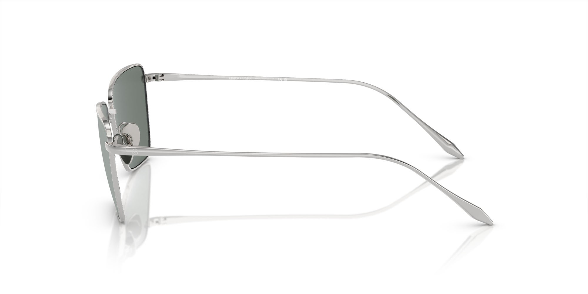 Occhiali da sole Giorgio Armani AR 6153 (301511) colore argento forma rettangolare lenti grigio