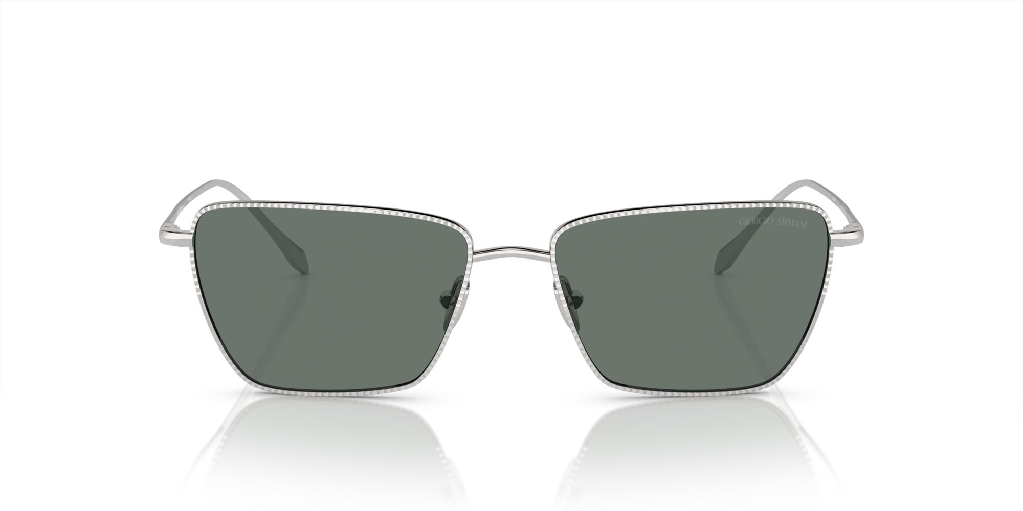 Occhiali da sole Giorgio Armani AR 6153 (301511) colore argento forma rettangolare lenti grigio