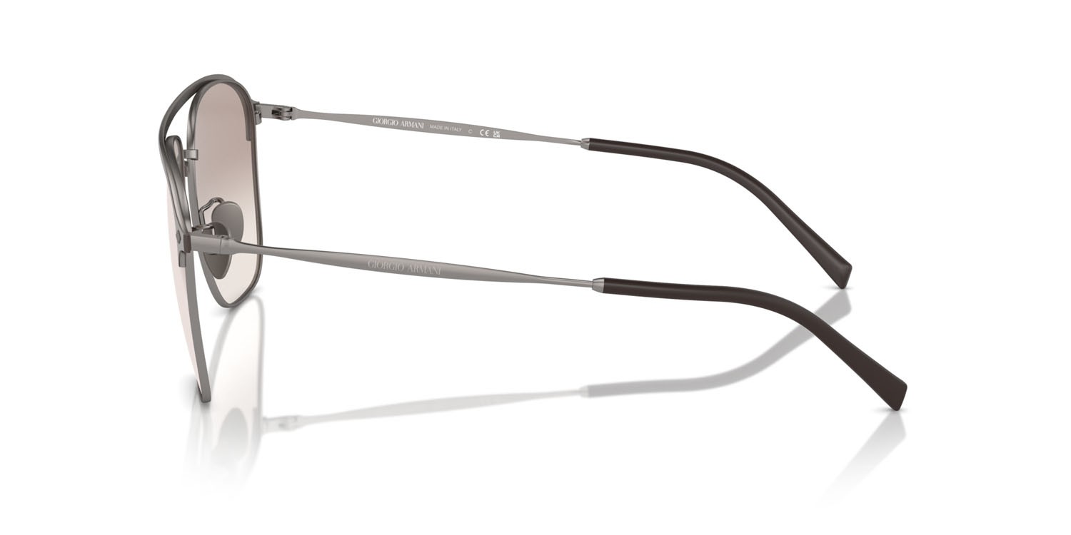 Sunglasses Giorgio Armani AR 6154 (300394) color gunmetal opaco shape square lenses marrone sfumato specchiato argento