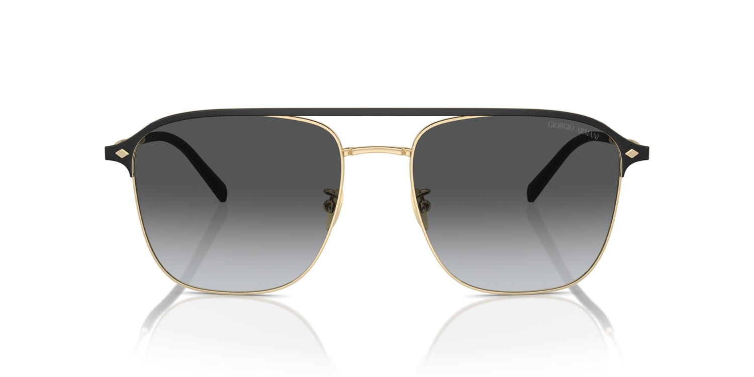 Occhiali da sole Giorgio Armani AR 6154 (3013T3) colore oro pallido forma quadrato lenti grigio sfumato polarizzata