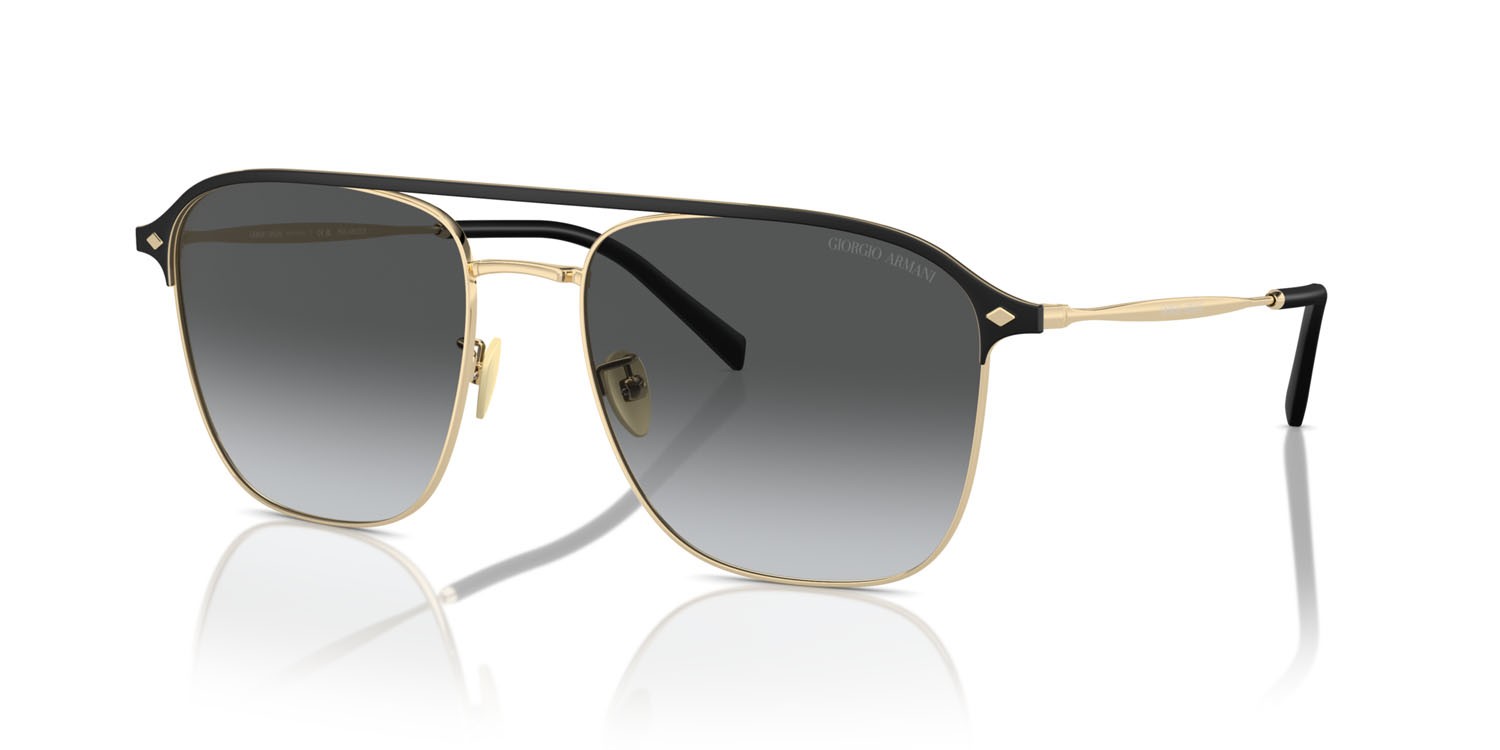 Occhiali da sole Giorgio Armani AR 6154 (3013T3) colore oro pallido forma quadrato lenti grigio sfumato polarizzata