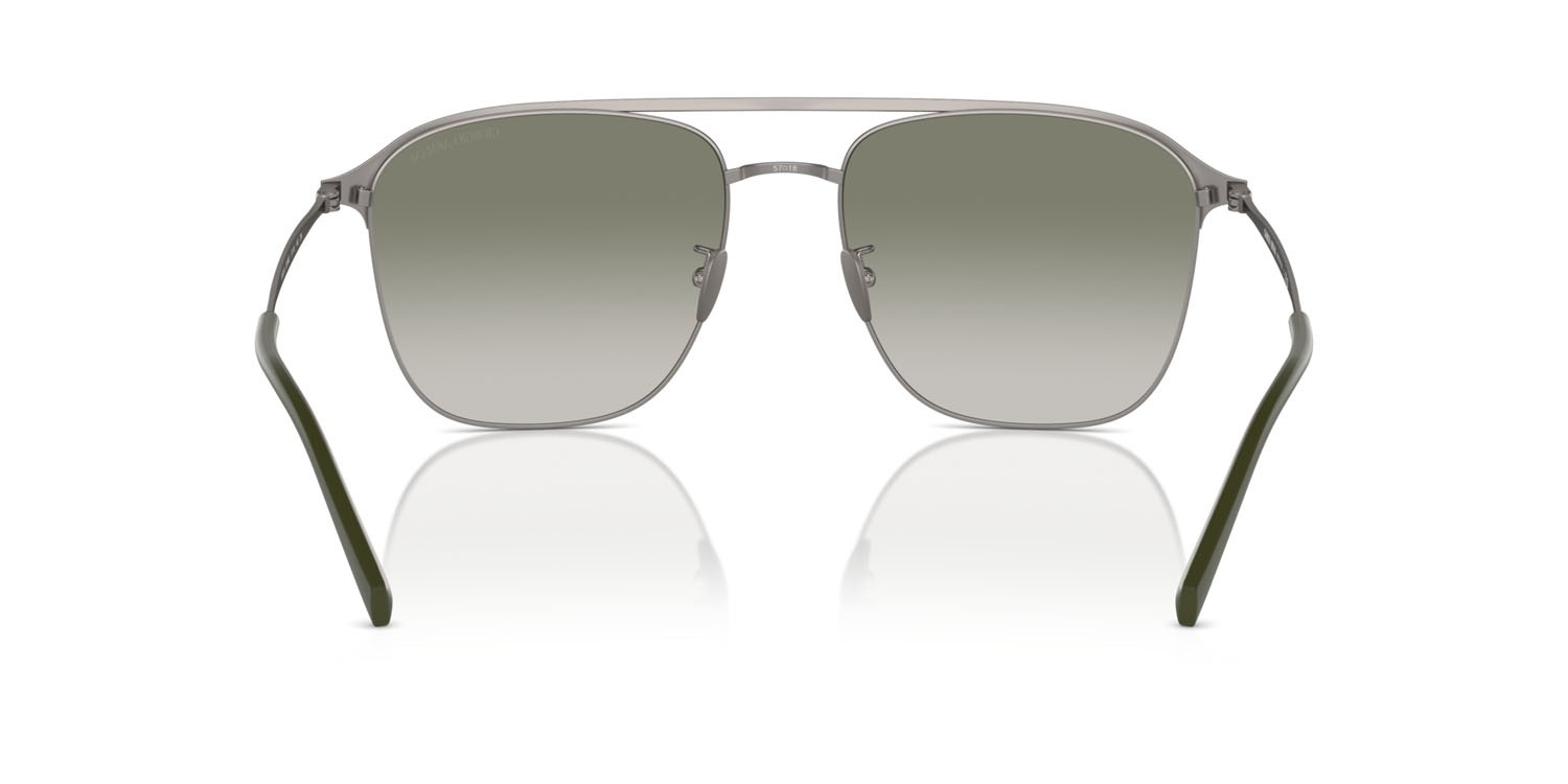 Occhiali da sole Giorgio Armani AR 6154 (33768E) colore gunmetal opaco forma quadrato lenti verde sfumato