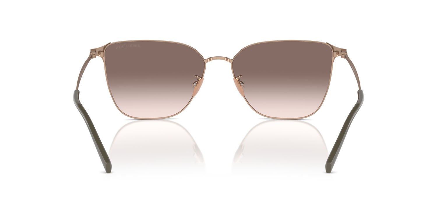 Sonnenbrillen Giorgio Armani AR 6155 (30118Z) farbe oro rose form quadratisch gläser marrone sfumato argento a specchio