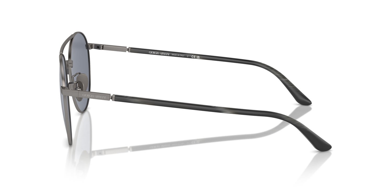 Occhiali da sole Giorgio Armani AR 6156 (337819) colore gunmetal opaco forma rotondo lenti blu