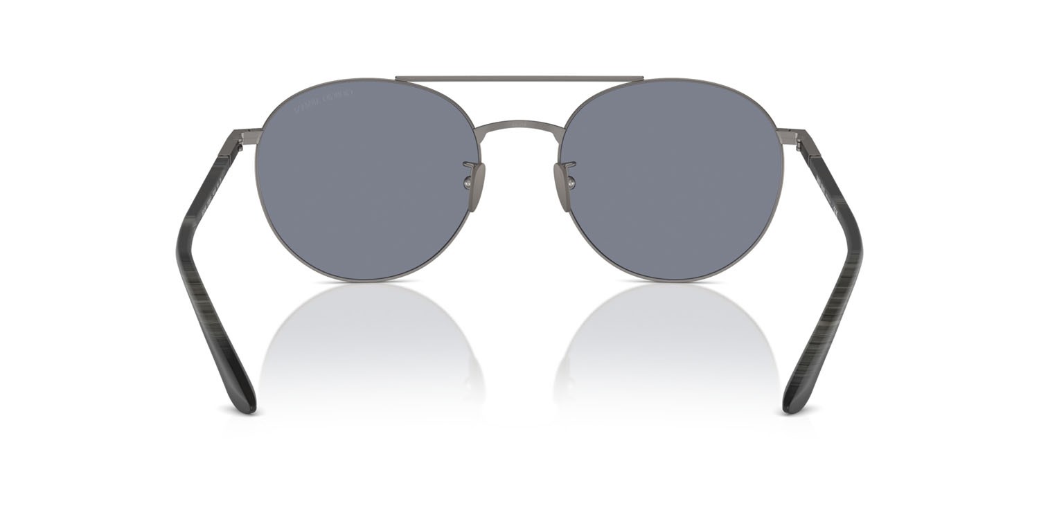 Occhiali da sole Giorgio Armani AR 6156 (337819) colore gunmetal opaco forma rotondo lenti blu