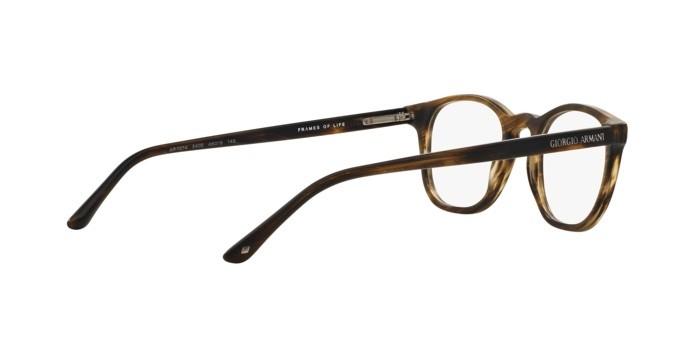 Eyeglasses Giorgio Armani AR 7074 (5405) color striped matte dark brown shape pantos lenses demo lens