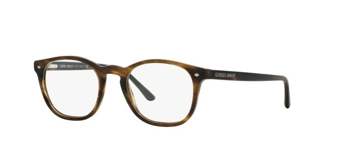 Eyeglasses Giorgio Armani AR 7074 (5405) color striped matte dark brown shape pantos lenses demo lens