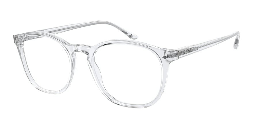 Occhiali da vista Giorgio Armani AR 7074 (5893) colore crystal forma pantos lenti demo lens