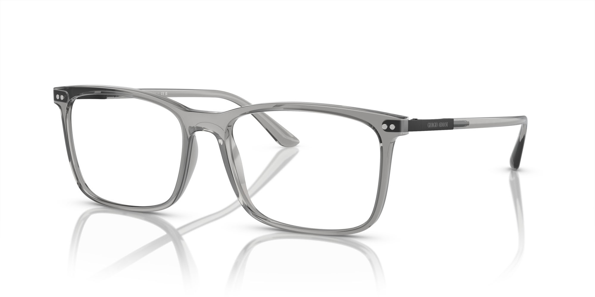 Brillen Giorgio Armani AR 7122 (5948) farbe grigio trasparente form quadratisch gläser lente demo