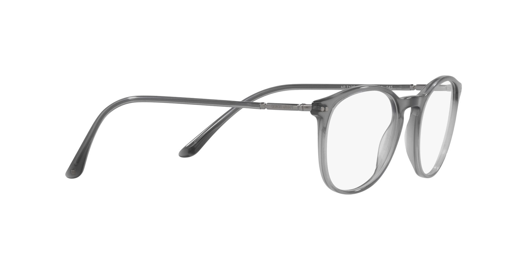 Occhiali da vista Giorgio Armani AR 7125 (5681) colore grigio opale forma pantos lenti lente demo