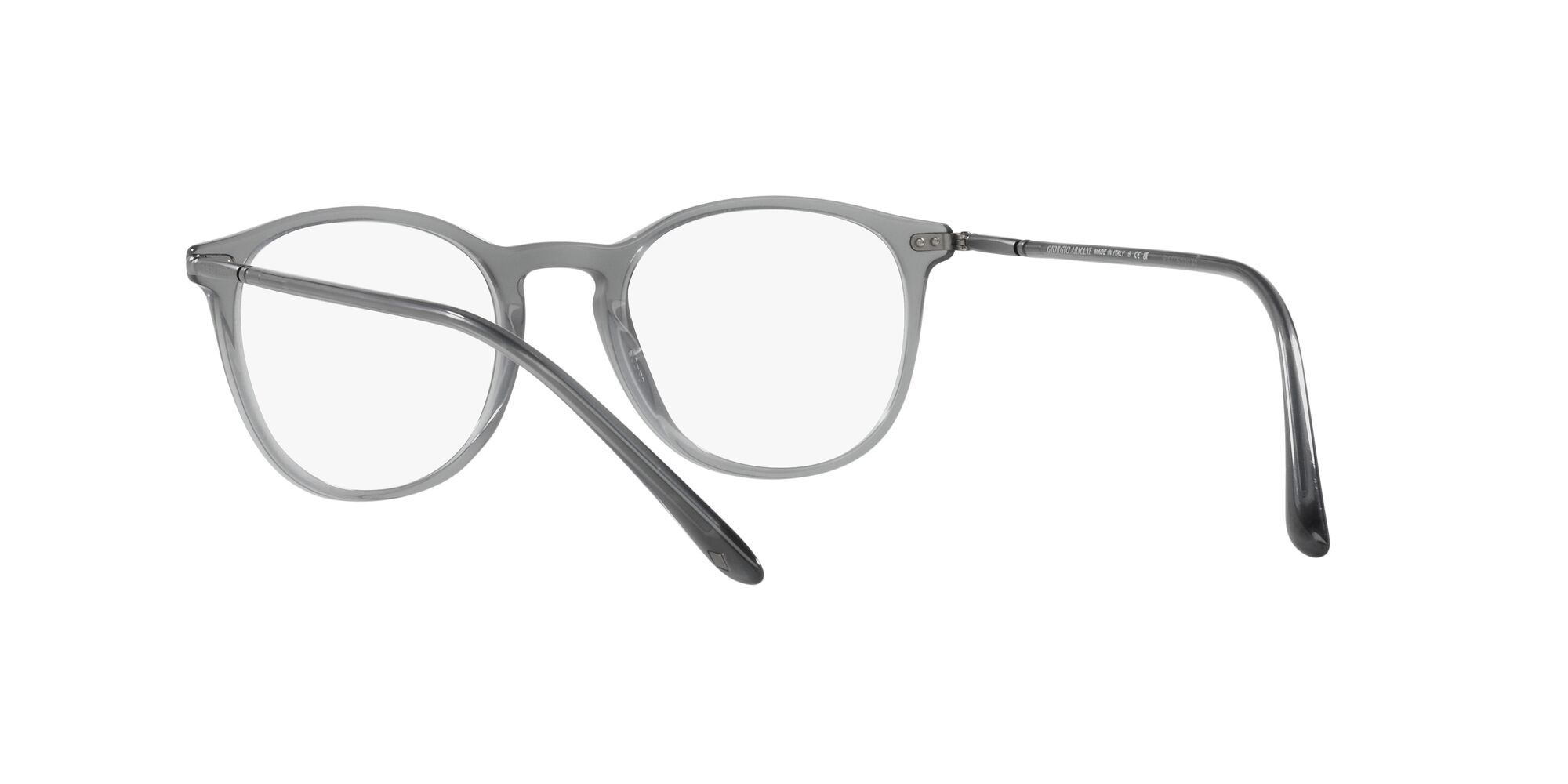 Occhiali da vista Giorgio Armani AR 7125 (5681) colore grigio opale forma pantos lenti lente demo