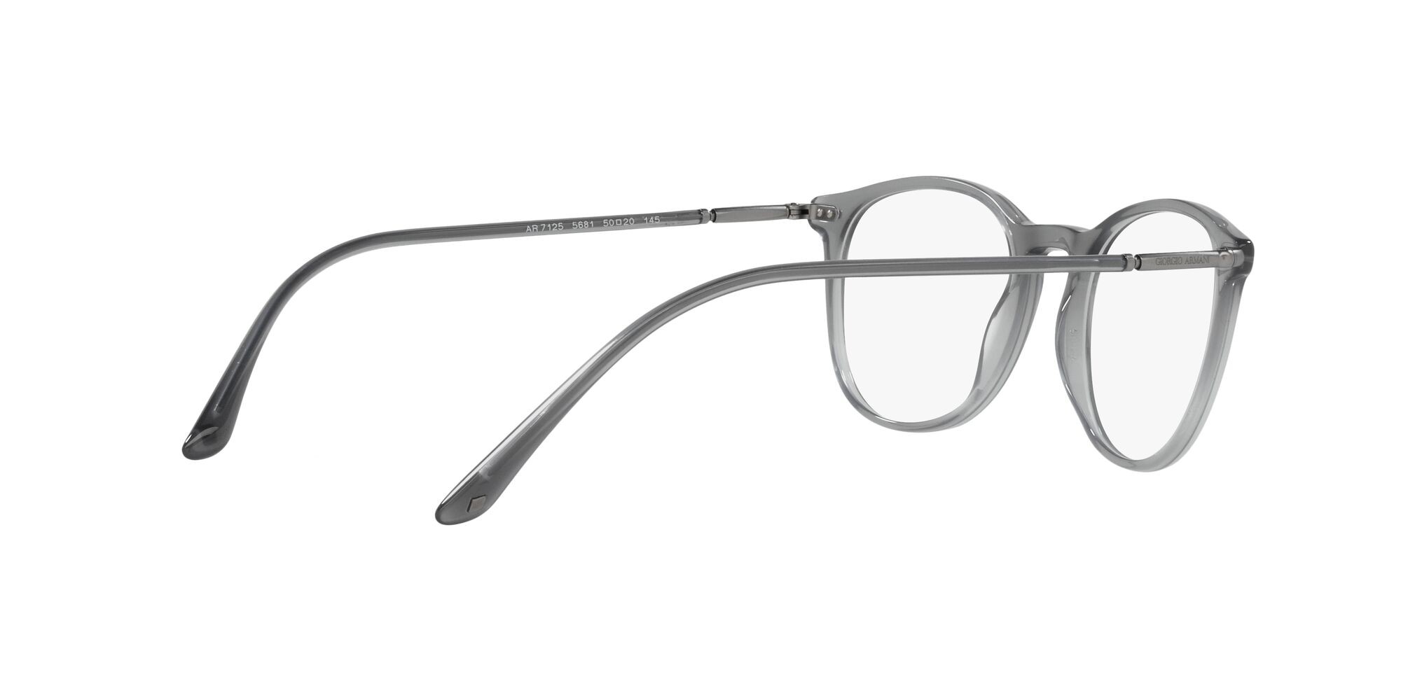 Occhiali da vista Giorgio Armani AR 7125 (5681) colore grigio opale forma pantos lenti lente demo