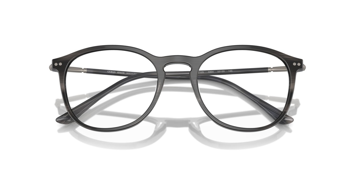 Eyeglasses Giorgio Armani AR 7125 (5964) color striato grigio shape pantos lenses lente demo