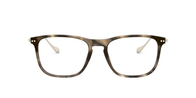 Brillen Giorgio Armani AR 7174 (5775) farbe striped olive form rechteckig gläser demo lens