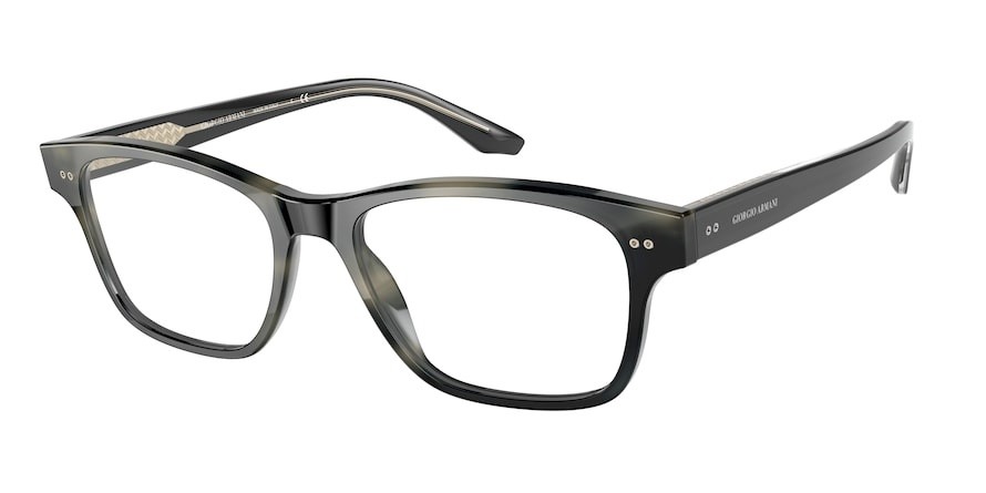 Brillen Giorgio Armani AR 7195 (5572) farbe striped grey form rechteckig gläser demo lens