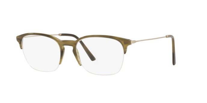 Occhiali da vista Giorgio Armani AR 7210 (5442) colore stripped green forma pantos lenti demo lens