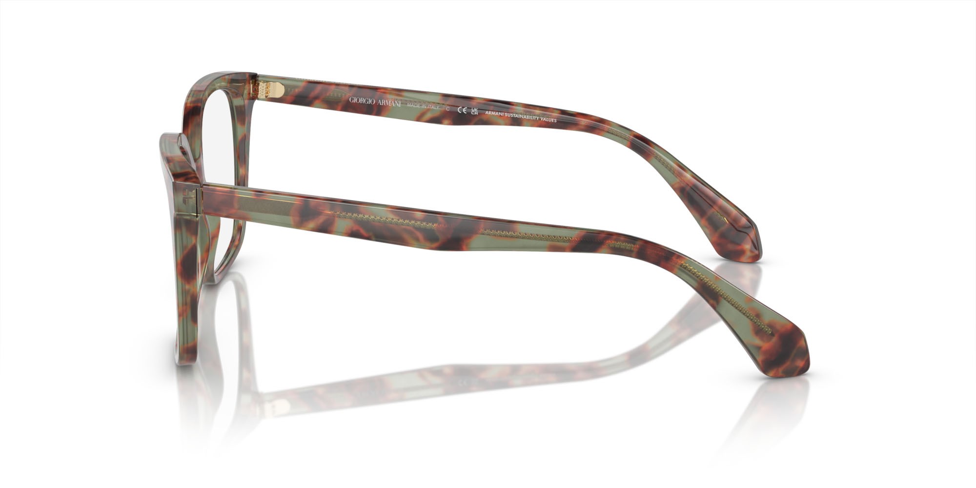 Brillen Giorgio Armani AR 7217 (5977) farbe havana verde form quadratisch gläser lente demo